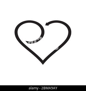 heart lines letter P logo design concept Stock Vector