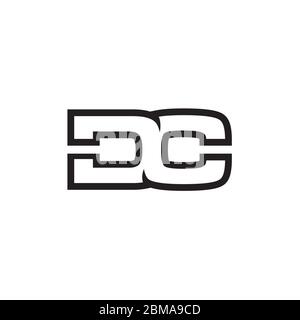 D C initial letter lines logo design vector Stock Vector