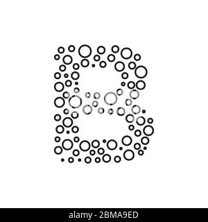 dotted lines B letter logo design vector Stock Vector