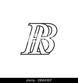 R B serif letter lines logo design vector Stock Vector
