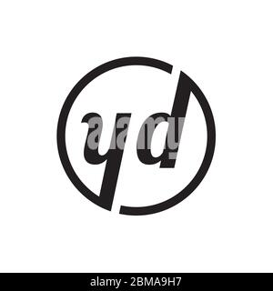 Y D letter circle logo design vector Stock Vector