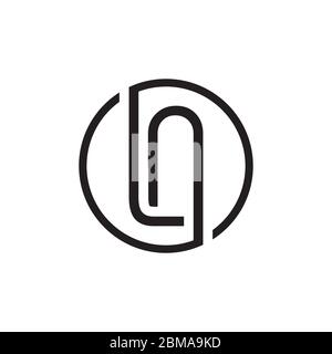 L N circle letter logo design vector Stock Vector