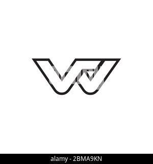 W / V W / W V letter lines logo design vector Stock Vector