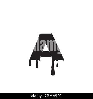 melt letter A logo design concept Stock Vector