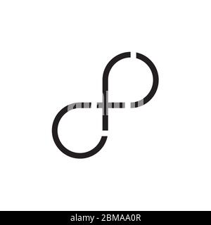 infinity F letter logo design concept Stock Vector