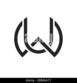 W U / U W letter logo design vector Stock Vector