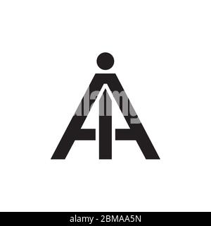 A I /  I A people letter logo design concept Stock Vector
