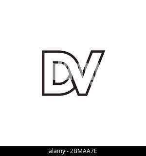 D V initial letter lines logo design vector Stock Vector