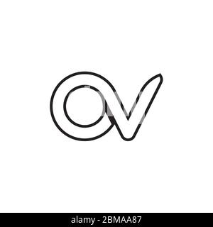 O V letter lines logo design vector Stock Vector