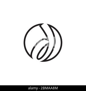 lowercase D letter circle lines logo design vector Stock Vector