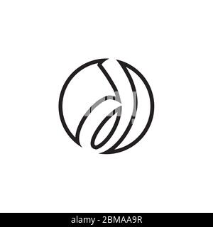 lowercase D letter circle lines logo design vector Stock Vector