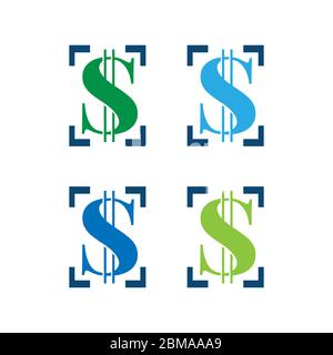 Vector dollar logo and icon design elements, badges, labels. Stock Vector