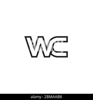 W C initial letter lines logo design vector Stock Vector