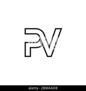 P V letter lines logo design vector Stock Vector
