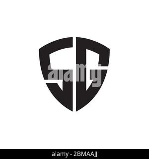 S G shield initial letter logo design concept Stock Vector
