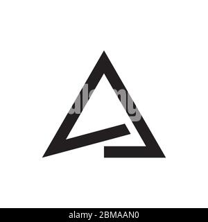 triangle lines shape letter A design vector Stock Vector