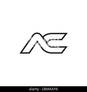 A C initial letter lines logo design vector Stock Vector
