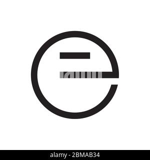 lowercase letter E electirc logo design vector Stock Vector