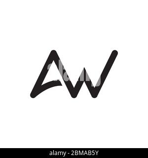 M W initial letter design vector Stock Vector