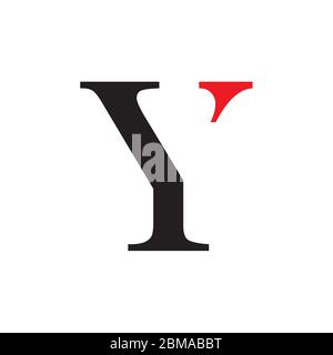 black red Y initial letter logo design vector Stock Vector