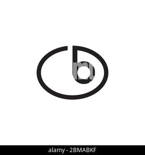 lowercase B letter on oval lines design vector Stock Vector