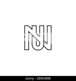 N U / U N letter lines  logo design vector Stock Vector