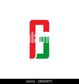 R / R G red green letter logo design vector Stock Vector