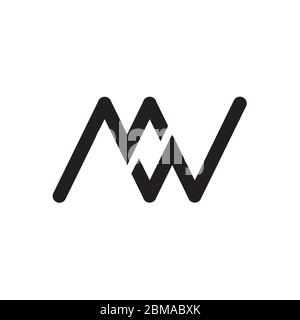 M W letter design vector illustration Stock Vector