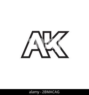A K lines letter lines logo design vector Stock Vector