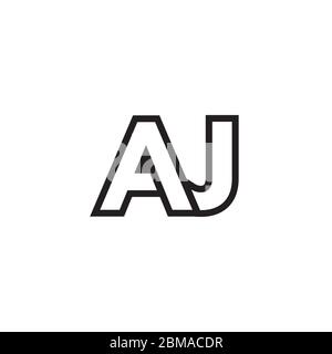 A J lines letter lines logo design vector Stock Vector