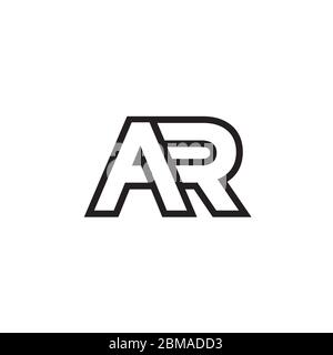 A R lines letter lines logo design vector Stock Vector