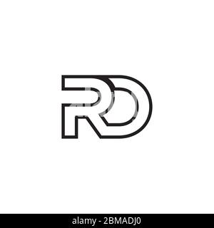 R D letter lines design vector Stock Vector