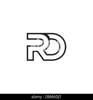 R D letter lines design vector Stock Vector