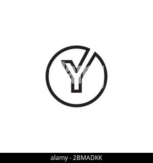 Y circle letter lines logo design vector Stock Vector