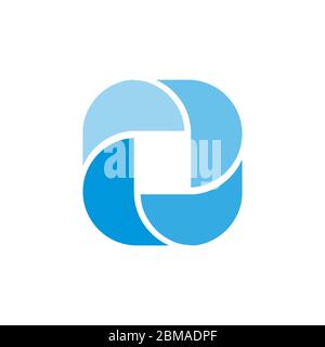 blue spin letter O vector design  concept Stock Vector