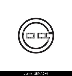 robotic lines letter G design concept Stock Vector
