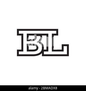 B L letter serif lines logo design vector Stock Vector