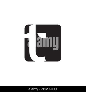 square letter T negative space design vector Stock Vector