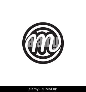 script letter M circle design vector Stock Vector