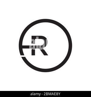 circle lines H R design vector Stock Vector