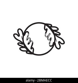 circle lines oak leaf shape letter O design vector Stock Vector