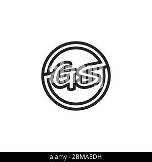 G S symbol circle lines design vector Stock Vector