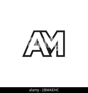 A M lines letter lines logo design vector Stock Vector