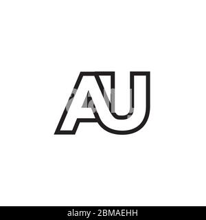 A U lines letter lines logo design vector Stock Vector