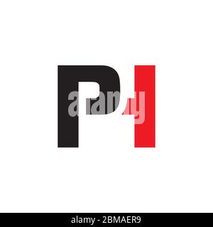 black red P H logo design vector Stock Vector