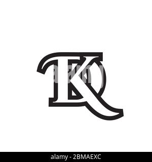 K D / D K serif letter lines design vector Stock Vector