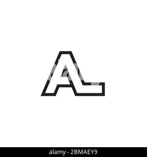 A L lines letter lines logo design vector Stock Vector