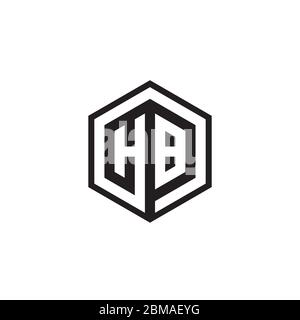 H B hexagon letter logo design concept Stock Vector