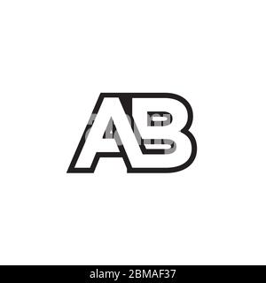 A B lines letter lines logo design vector Stock Vector