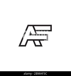 A F lines letter lines logo design vector Stock Vector